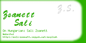 zsanett sali business card